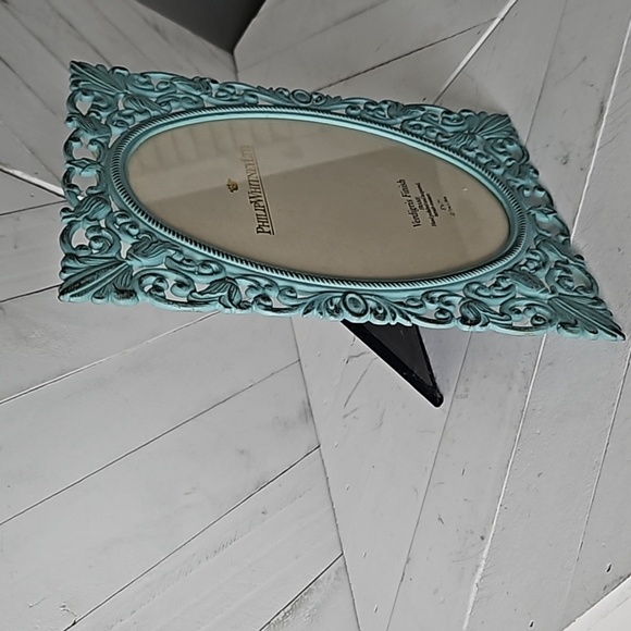 Shabby Chic Turquoise Cadt Iron Frame - Picture 3 of 6